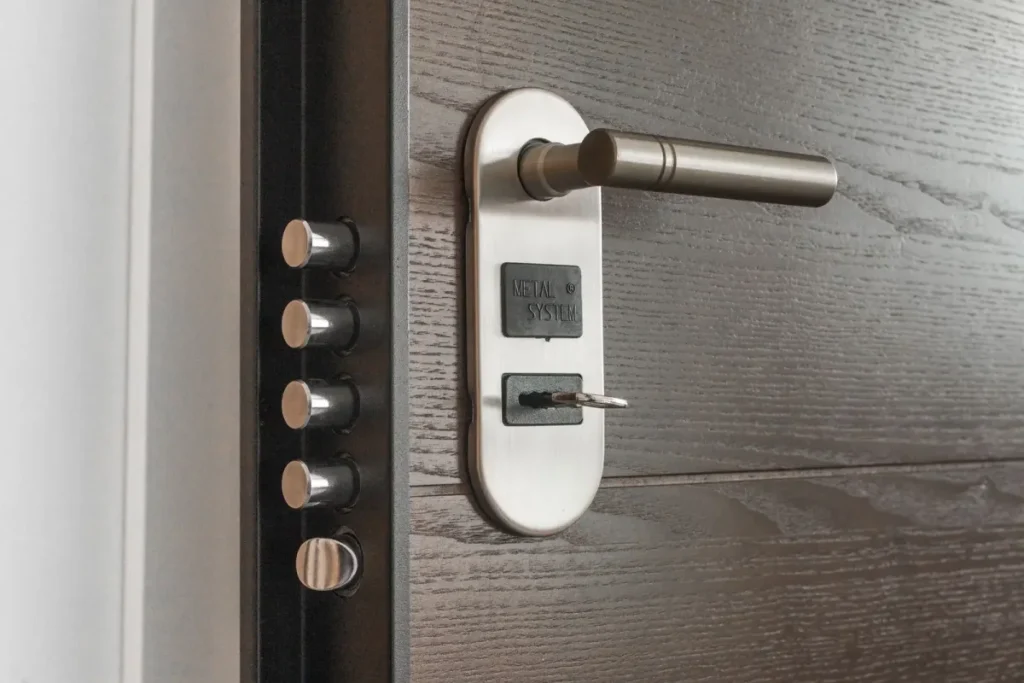 Multipoint lock and lever handle on a door – checking anti-snap lock cylinder fit and the security handle in Chester, Locksmith Chester