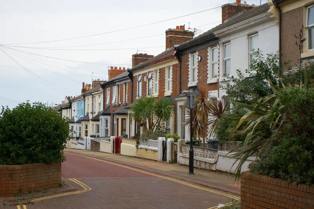 Residential street of terraced houses – broken key removal Chester coverage across the city by Locksmith Chester