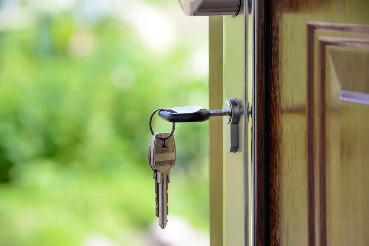 Key left in the lock of an open front door – call a residential locksmith Chester from Locksmith Chester